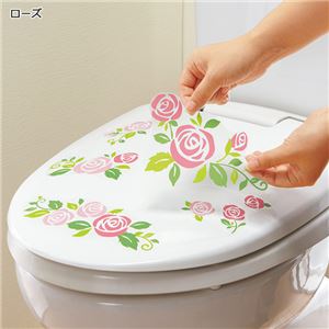 （まとめ） 壁にも貼れるトイレの消臭シート ローズ 【×3セット】 - 拡大画像