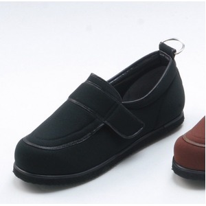 介護靴/リハビリシューズ ブラック（黒） LK-1(外履き) 【片足22cm】 3E 左右同形状 手洗い可/撥水 (歩行補助用品) 日本製 - 拡大画像