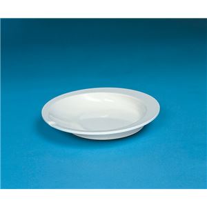 (まとめ)アビリティーズケアネット 食事用具 すくいやすい皿 アイボリー F50100【×15セット】