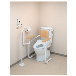 TOTO トイレ用手すり トイレ用手すりアシストバー付（2）背付（アプリコットF12用） EWCS223-11 - 拡大画像