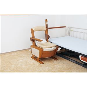 アロン化成 木製ポータブルトイレ 安寿家具調トイレAR-SA1（シャワピタ） （3）はねあげL 533-814 - 拡大画像