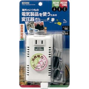 海外旅行用変圧器130V240V210W75W コード付き ヤザワ HTDC130240V21075W