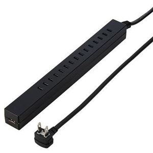 （まとめ）差し込みフリータップ USB付 ブラック 1.5m ヤザワ H75015BKUSB【×2セット】 - 拡大画像