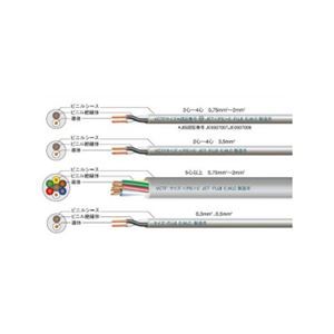 ビニルキャブタイヤ丸形コード 1.25m 3心 100m巻 灰色 富士電線 VCTF1.25SQ×3C×100mハイ