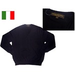 イタリア SIMONE DELLANNA シモーネデランナ　EXTRA FINE MARINO WOOL Vネックセーター　ブラック　M