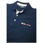 イタリア製　上質コットン100%Tシャツ　　ネイビー　M