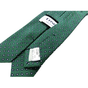 日本製シルク100%ネクタイ　グリーン　ペイズリー&小紋  商品写真2