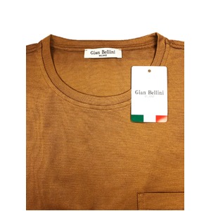 イタリア製ファクトリー コットンTシャツ ブラウン Lサイズ