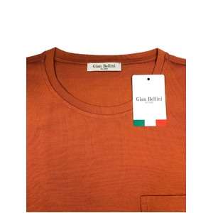 イタリア製ファクトリー コットンTシャツ ダークオレンジ Lサイズ