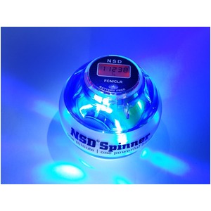 手首専門　トレーニング器具　「パワーボール　NSD Power Spinner スピナー」 LEDライト発光＆カウンター付　ブルー　中級者用　日常トレーニング向け　日本正規品