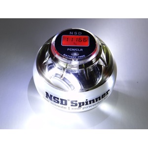 手首専門　トレーニング器具　「パワーボール　NSD Power Spinner スピナー」  LEDライト発光＆カウンター付　ホワイト　中級者用　日常トレーニング向け　日本正規品