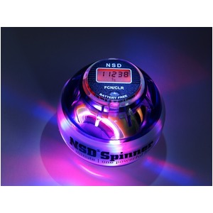 手首専門　トレーニング器具　「パワーボール　NSD Power Spinner スピナー」 LEDライト3色変化＆カウンター付＆オートスタート搭載　パープル　上級者用　上達用　日本正規品