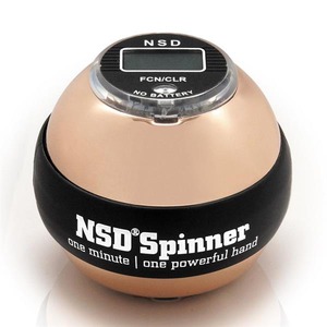 手首専門　トレーニング器具　「パワーボール　NSD Power Spinner スピナー」 メタリックボディ＆カウンター搭載　ゴールド　上級者用　アスリート向け　日本正規品