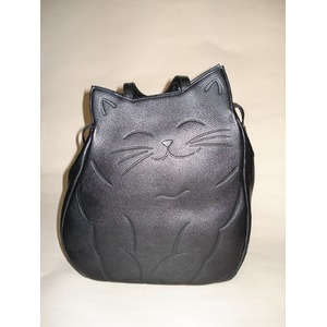 牛革猫型おすましリュック ブラック 〔リュックサック/ハンドバッグ〕 商品画像