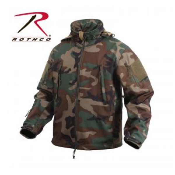 ROTHCO(ロスコ) スペシャルOP S タクティカルソフトシェルジャケット ROGT9745 ウッドランド カモ L