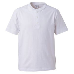 アウトヒットに最適ヘビーウェイト5.6オンスセミコーマヘンリーネックTシャツ2枚セット ホワイト+ミックスグレー Mサイズ - 拡大画像