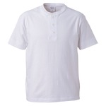 アウトヒットに最適ヘビーウェイト5.6オンスセミコーマヘンリーネックTシャツ2枚セットホワイト+ネイビーM