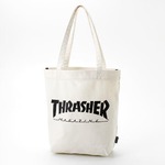「THRASHER」綿キャンパス帆布製トートバックアイボリー×マグロゴ