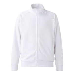 UVカット・吸汗速乾・ドライジャージパイルフルジップラグランスリーブジャケット ホワイト S 商品画像