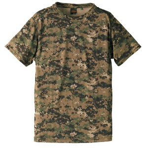 自衛隊海外派遣使用・立体裁断・吸汗速乾さらさらドライ 迷彩 Tシャツ ピクセルウッドランド S 商品画像