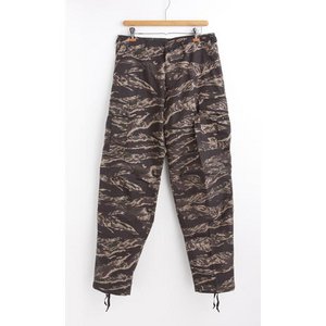 アメリカ軍 BDU カーゴパンツ/迷彩服パンツ【XSサイズ】 リップストップ YN521007 ブラックタイガー【レプリカ】