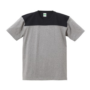 7.1オンスUSコットンオープンエンドヤーン フットボール Tシャツ ミックスグレー/ブラック S 商品画像