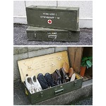 スウェーデン軍放出ウォーターボンベボックスウッド【中古】