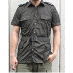 イタリア軍放出 サファリーシャツ  《 Ｍ〜Ｌ相当》 【中古】 ブラック染め