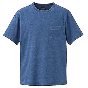 5.3オンス　インディゴ染めTシャツポケット付　ライトインディゴ　M 商品画像