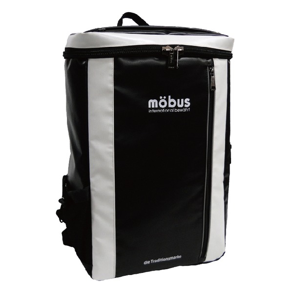 水に強いドイツブランドmobus 防水生地スクウェアーバッグ MBX505 ブラック/ホワイト2f00