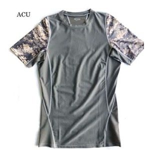 スリムフィットコンプレッションアメリカ軍タクティカルトレーニング吸汗速乾シャツ半袖レプリカ　ACU　M 商品画像