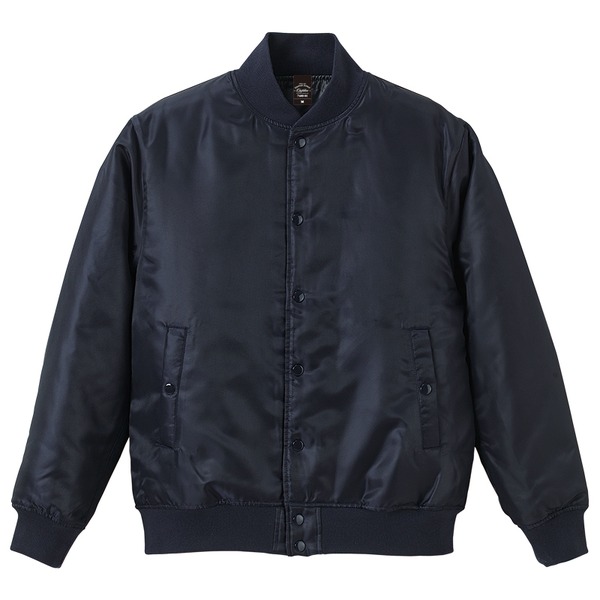 撥水・防風・中綿入りスタジャン XL ネイビーf00