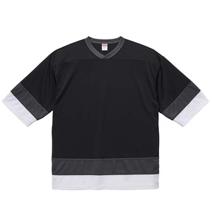 ＵＶカット・吸汗速乾・４．1オンスホッケーＴシャツ　XL ブラック/ガンメタル/ホワイト