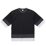 ＵＶカット・吸汗速乾・４．1オンスホッケーＴシャツ　XL ブラック/ガンメタル/ホワイト