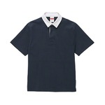 8.3オンス吸汗速乾空紡糸使用ラガーシャツ半袖 ネイビー XL