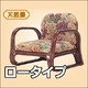 天然籐思いやり座椅子 【ロータイプ】 座面高/約24cm 肘付き 軽量タイプ - 縮小画像2