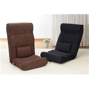 腰にやさしい高反発座椅子DX(座ったままリクライニング) 2脚組 ブラウン+ネイビー 商品画像