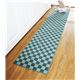 国産格子柄キッチンマット グリーン 80×270cm - 縮小画像2