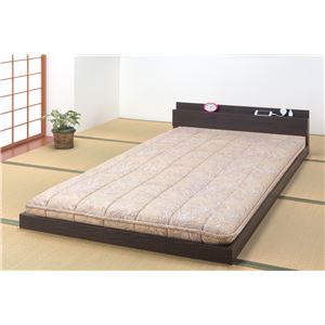 極厚敷布団付き和風ローベッドシングル ダークブラウン