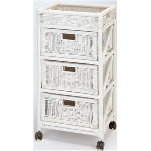 ランドリーチェスト スリム 38cm幅 3段 ホワイト