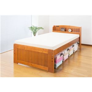 天然木棚付すのこベッド(高さ調節付) シングル 商品画像