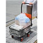 深型バスケット付き台車 【耐荷重量 約60kg】 幅40cm 折りたたみ式 スチール キャスター付き 〔搬出入 ガーデニング 園芸〕