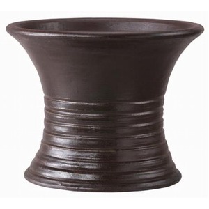 タイ製陶器鉢 Cha-Cha ドラム 40cm ／植木鉢 - 拡大画像