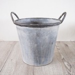 ブリキ製植木鉢 ウーノ スタンダード 穴有り 28×25cm