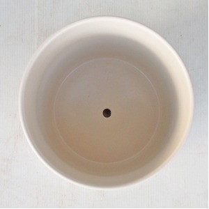 インテリアポット 陶器製植木鉢 オスト シリンダー　マットホワイト 23cm 皿付 商品写真2