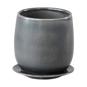 インテリアポット 陶器製植木鉢 カーム ボール ブルー 17cm 皿付 2個入り 商品画像