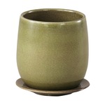 インテリアポット 陶器製植木鉢 カーム ボール グリーン 20cm