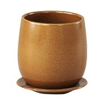 インテリアポット 陶器製植木鉢 カーム ボール イエロー 20cm