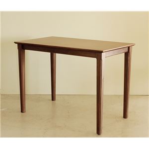 ハイテーブル(ダイニングテーブル) 木製(ウォールナット材) 幅130cm×奥行75cm 長方形 ブラウン - 拡大画像