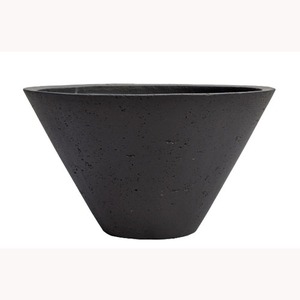 軽量コンクリート製植木鉢 ストーンライト　コニック浅　ブラック 55cm - 拡大画像